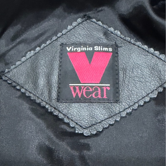 🖤 Virginia Slims Wear Women’s Black Leather Jacket | Size L 🖤 - Picture 11 of 14